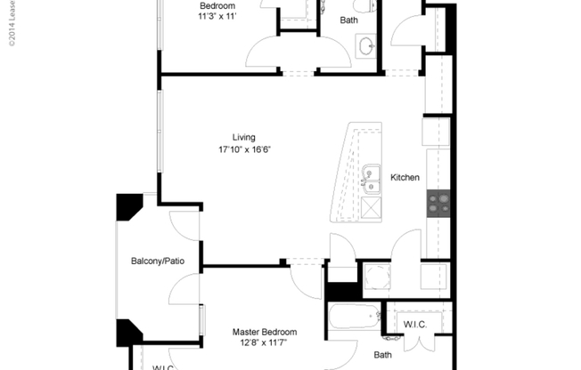 2 beds, 2 baths, 1,164 sqft, $1,750