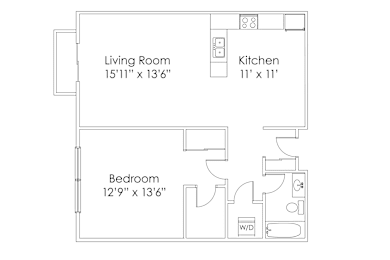 1 bed, 1 bath, 729 sqft, $1,290