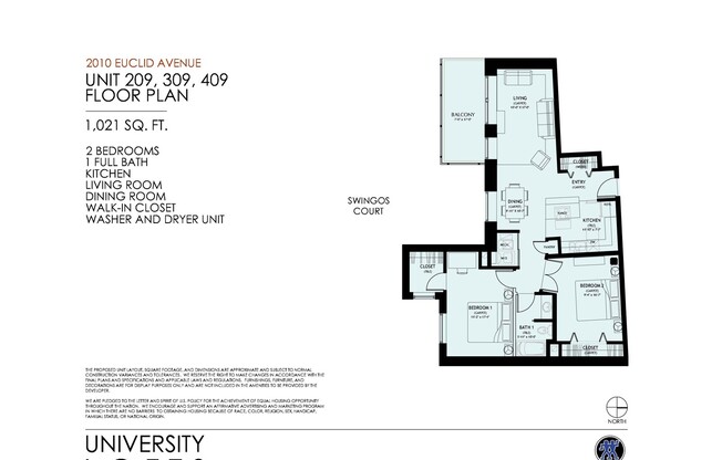 1 bed, 1 bath, 1,021 sqft, $1,575, Unit 309