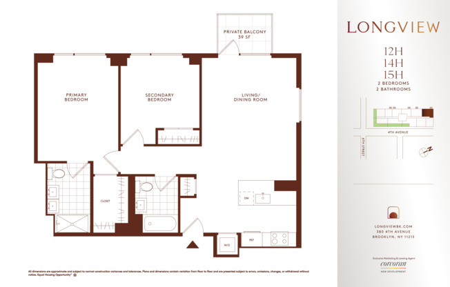 2 beds, 2 baths, $7,600, Unit 12H