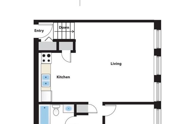 2 beds, 1 bath, 825 sqft, $1,169, Unit 3819 Jones St #107