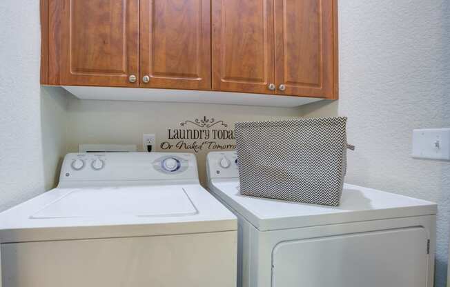 Apartments for Rent West Phoenix AZ - Del Mar - In-Unit Washer and Dryer with Storage Cabinet