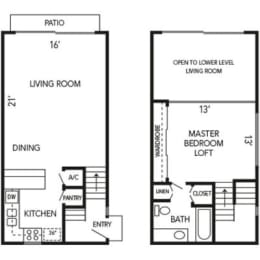 1 bed, 1 bath, 851 sqft, $2,460