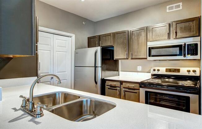 Updated kitchen with stainless steel appliances