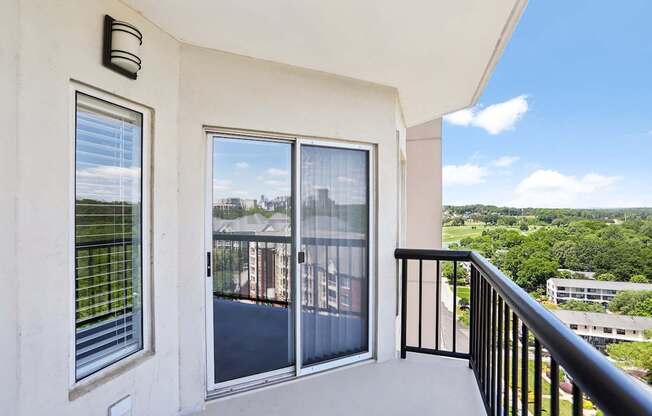 A balcony with a beautiful view.