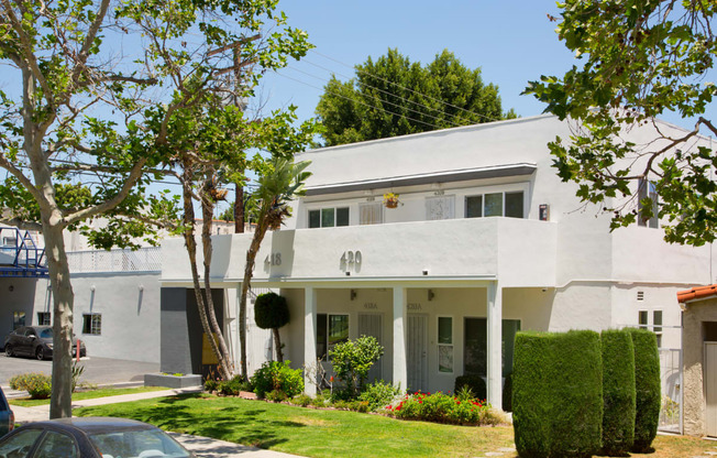 Exterior street view of an apartment building