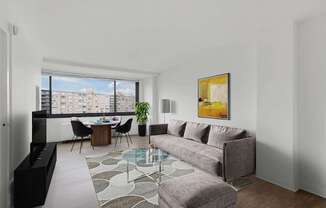 Spacious living room at The Graham at Southern Towers, Alexandria, Virginia