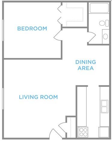 1 bed, 1 bath, 630 sqft, $716