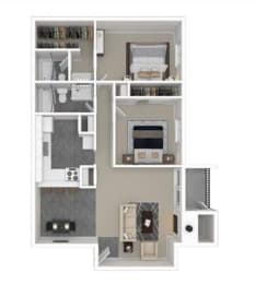 2 beds, 2 baths, 969 sqft, $1,526