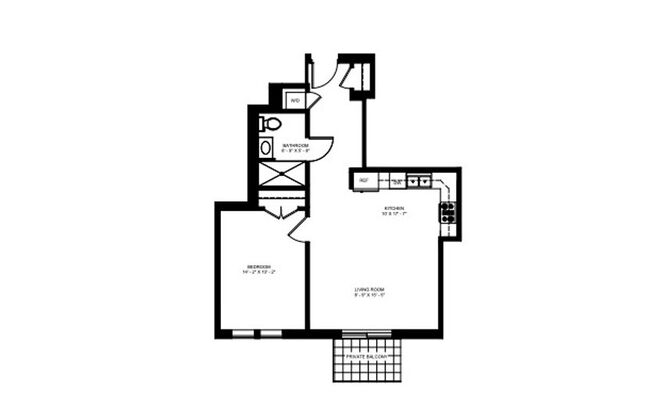 1 bed, 1 bath, 583 sqft, $2,300, Unit 506