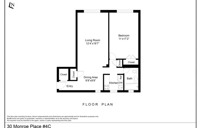 1 bed, 1 bath, 800 sqft, $3,695, Unit 4C