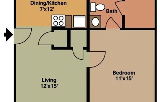 1 bed, 1 bath, $1,250