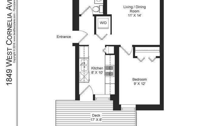 1 bed, 1 bath, 518 sqft, $2,195, Unit 1849-1