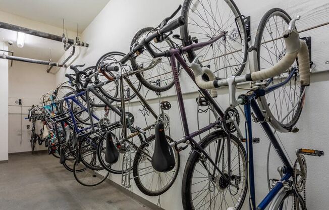 Apartments for Rent Portland OR - The Cordelia Apartment's Bike Rack in the Garage