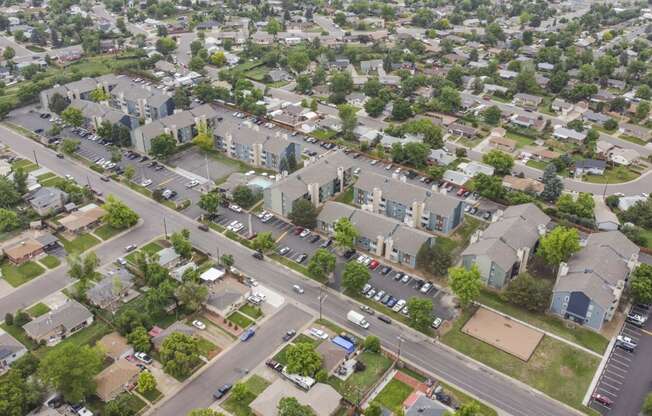 Aerial view at Hilltop View Apartments