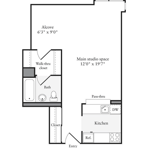 Studio, 1 bath, 522 sqft, $3,905, Unit PH10