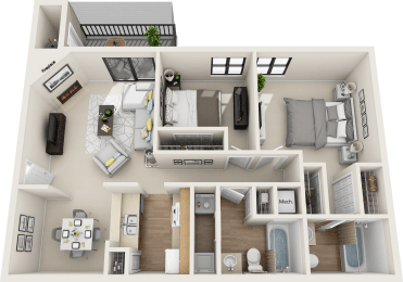 2 beds, 2 baths, 1,051 sqft, $1,430