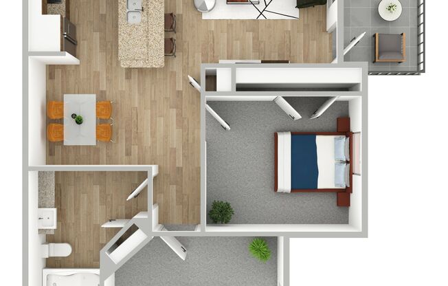 2 beds, 1 bath, 881 sqft, $1,043