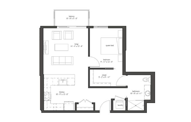 1 bed, 1 bath, 744 sqft, $1,501, Unit 316