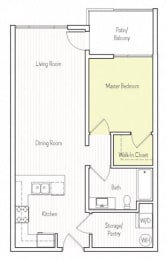 1 bed, 1 bath, 700 sqft, $2,319