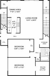 2 beds, 1 bath, 1,212 sqft, $3,180