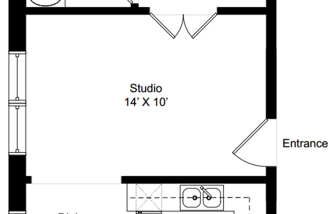 Studio, 1 bath, 375 sqft, $1,535, Unit 644-404