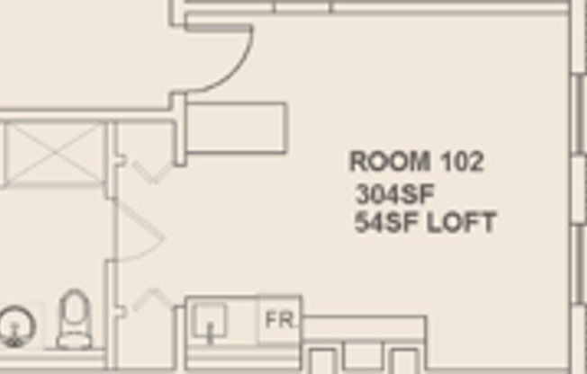 Studio, 1 bath, 166 sqft, $1,600, Unit 102