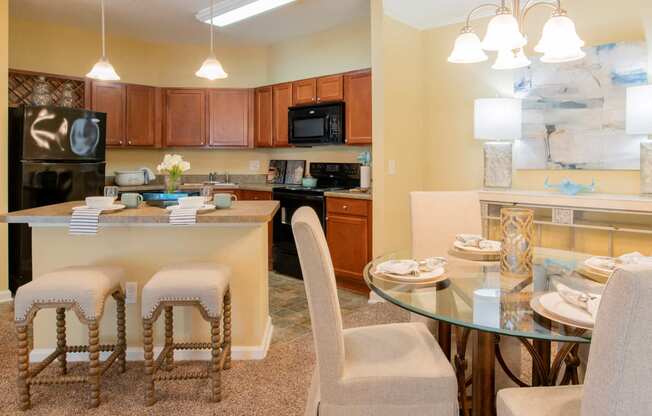 Birch Kitchen Island at Stone Ridge Apartment Homes, Mobile, AL, 36695