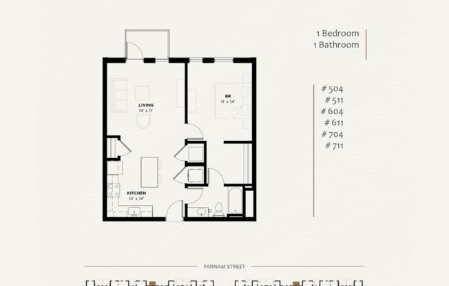 1 bed, 1 bath, 782 sqft, $1,825, Unit 611