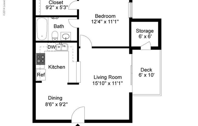 1 bed, 1 bath, 606 sqft, $850