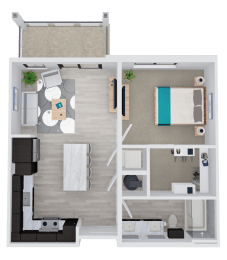 1 bed, 1 bath, 644 sqft, $1,661