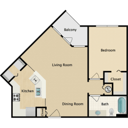 1 bed, 1 bath, 858 sqft, $1,702