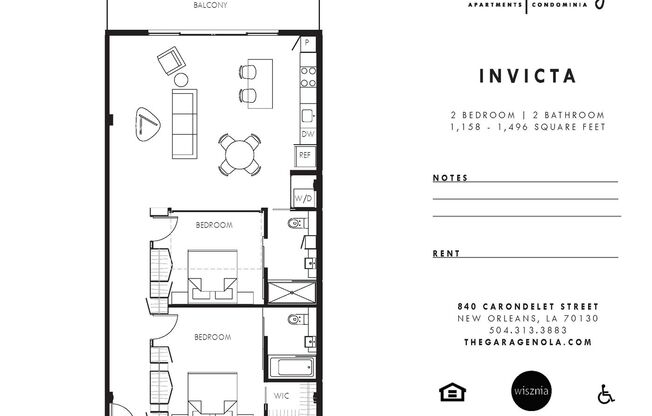 2 beds, 2 baths, 1,496 sqft, $2,900, Unit 317