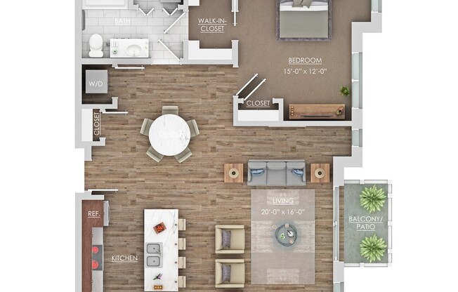 1 bed, 1 bath, 1,020 sqft, $1,650, Unit 315