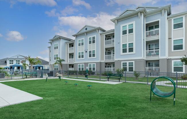 a large lawn in front of a building