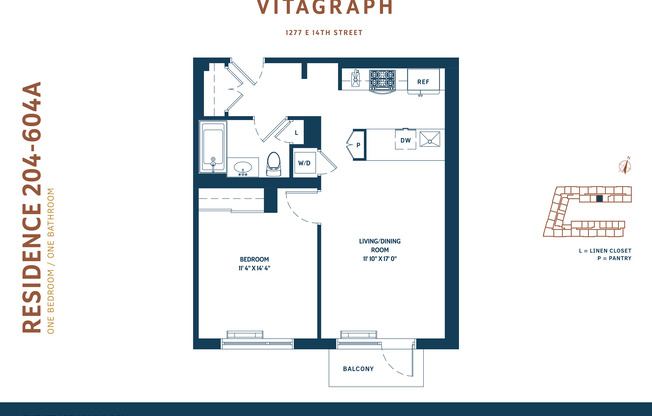 1 bed, 1 bath, 662 sqft, $2,948, Unit VITAA504