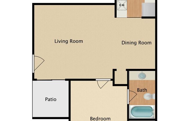1 bed, 1 bath, 535 sqft, $899, Unit 225