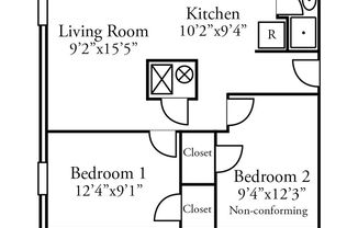 2 beds, 1 bath, $825