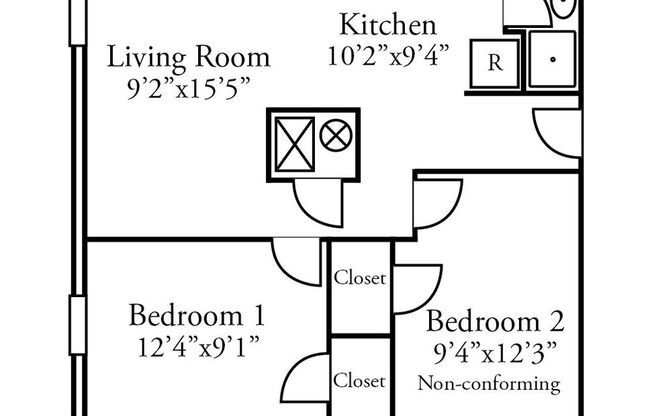 2 beds, 1 bath, $825