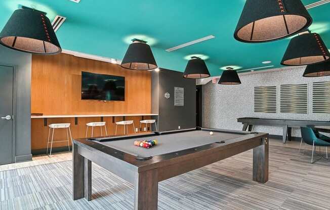 Billiards Table at Link Apartments® Montford, Charlotte, 28209