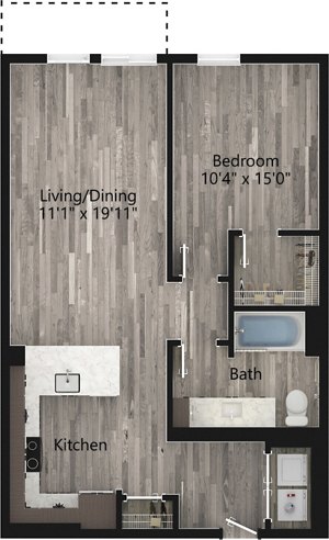 1 bed, 1 bath, 787 sqft, $2,655
