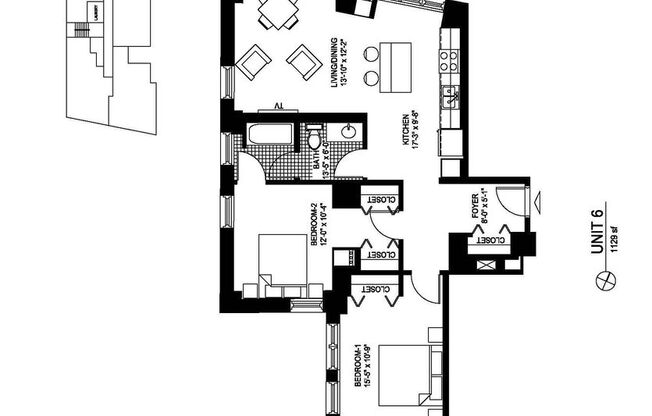 2 beds, 1 bath, 1,000 sqft, $2,450, Unit 1006