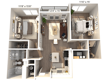 2 beds, 1 bath, 961 sqft, $1,787