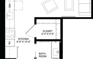 Studio, 1 bath, 390 sqft, $1,003, Unit E513