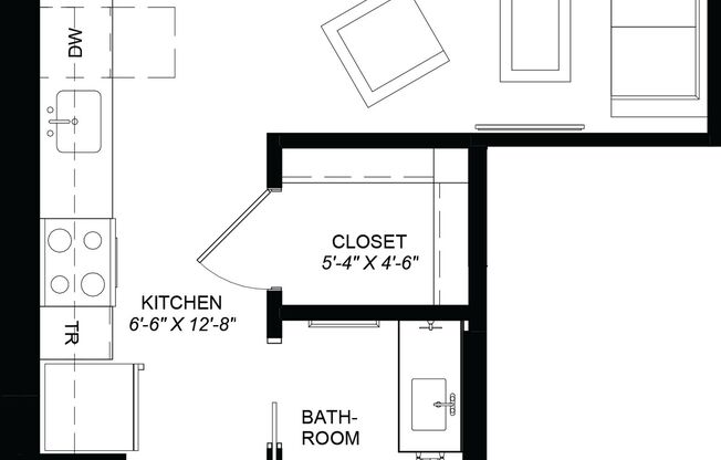 Studio, 1 bath, 390 sqft, $1,003, Unit E513