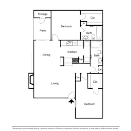 2 beds, 2 baths, 990 sqft, $1,399