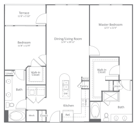 2 beds, 2 baths, 1,216 sqft, $1,796