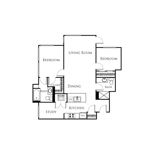 2 beds, 2 baths, 1,042 sqft, $2,942, Unit 313