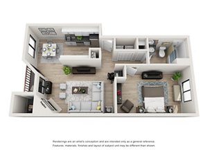 1 bed, 1 bath, 720 sqft, $1,592