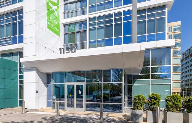 Exterior building of Leo in the Southwest Waterfront neighborhood in SW, Washington, DC 20024